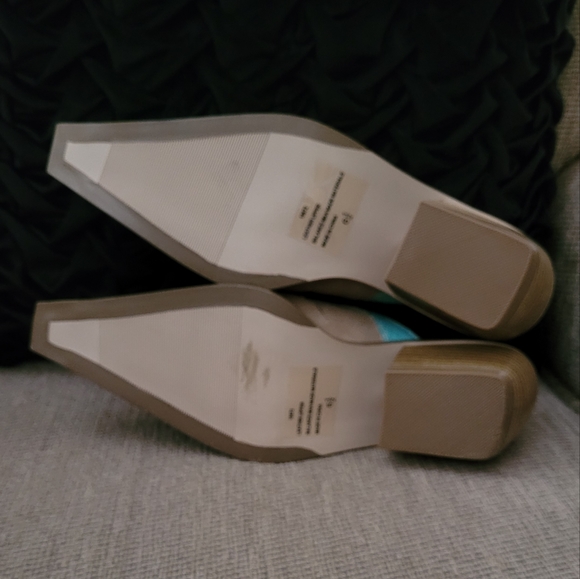 CAMI CAMEL TURQUOISE GENUINE LEATHER SOUTHWESTERN MULES - Picture 10 of 11